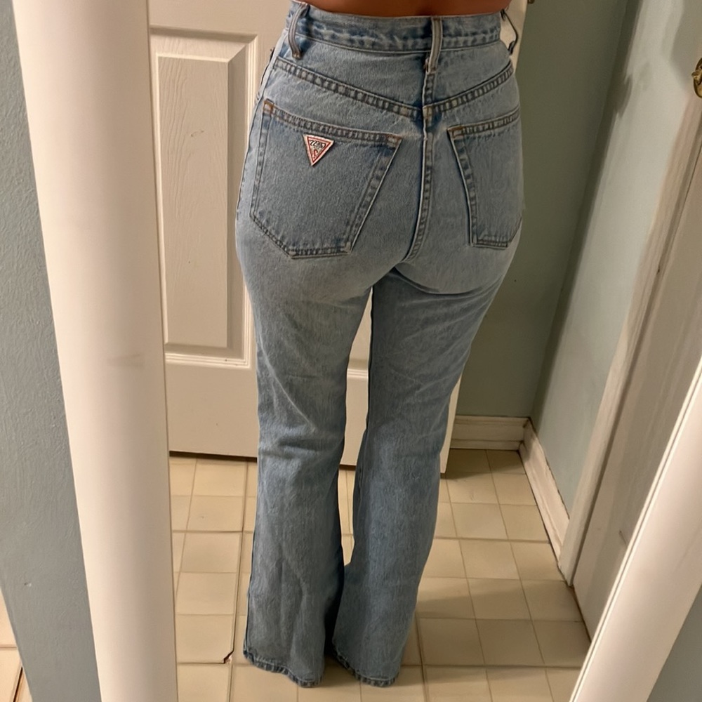 Rare Tiny Size Vintage Guess Jeans Flare Leg Size 23 24